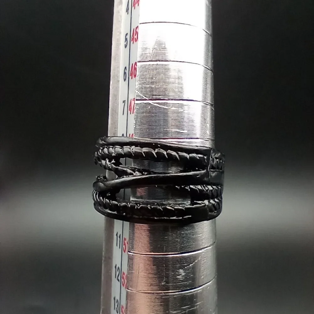Phantom lace black midnight ring  adjustable size R225